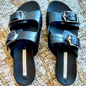 Antonio Melani Leather Slides!